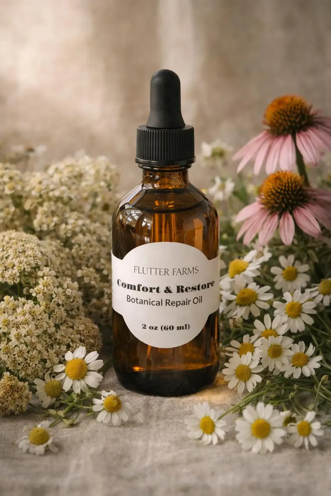 Comfort & Restore Botanical Oil | Calming Herbal Oil for Redness, Irritation Etc