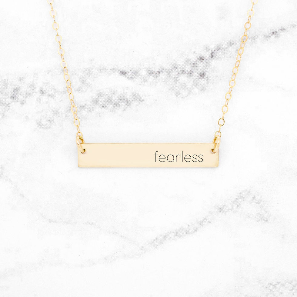 Thumbnail: Fearless - Sterling Silver Quote Bar Necklace