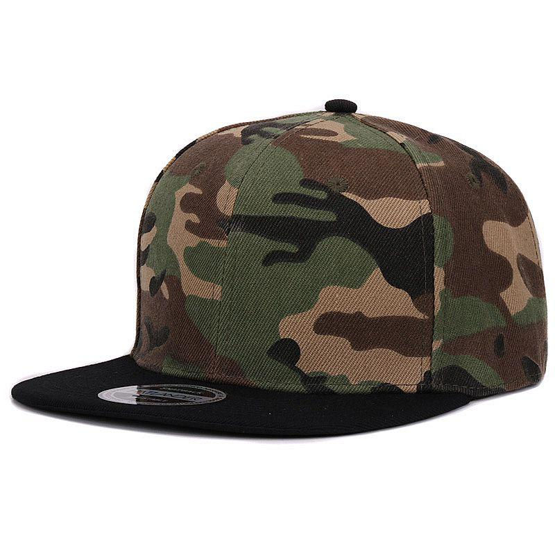 Thumbnail: HATLANDER Camouflage Snapback Polyester Cap Blank Flat Camo Baseball Cap With No