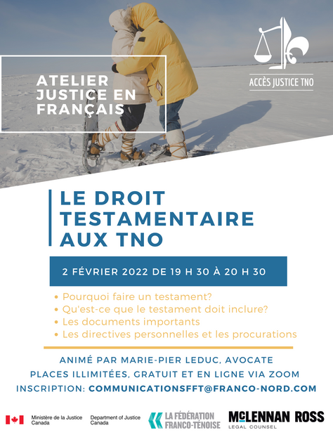 Atelier: Le droit testamentaire aux TNO - 2 février 2022