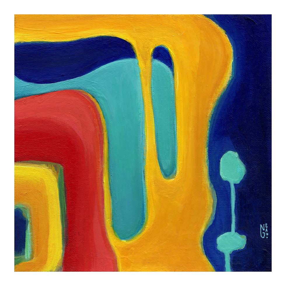 Miniature : Peinture abstraite, acrylique sur carton entoilé