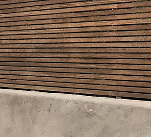 timber fence and concrete retaining wall 