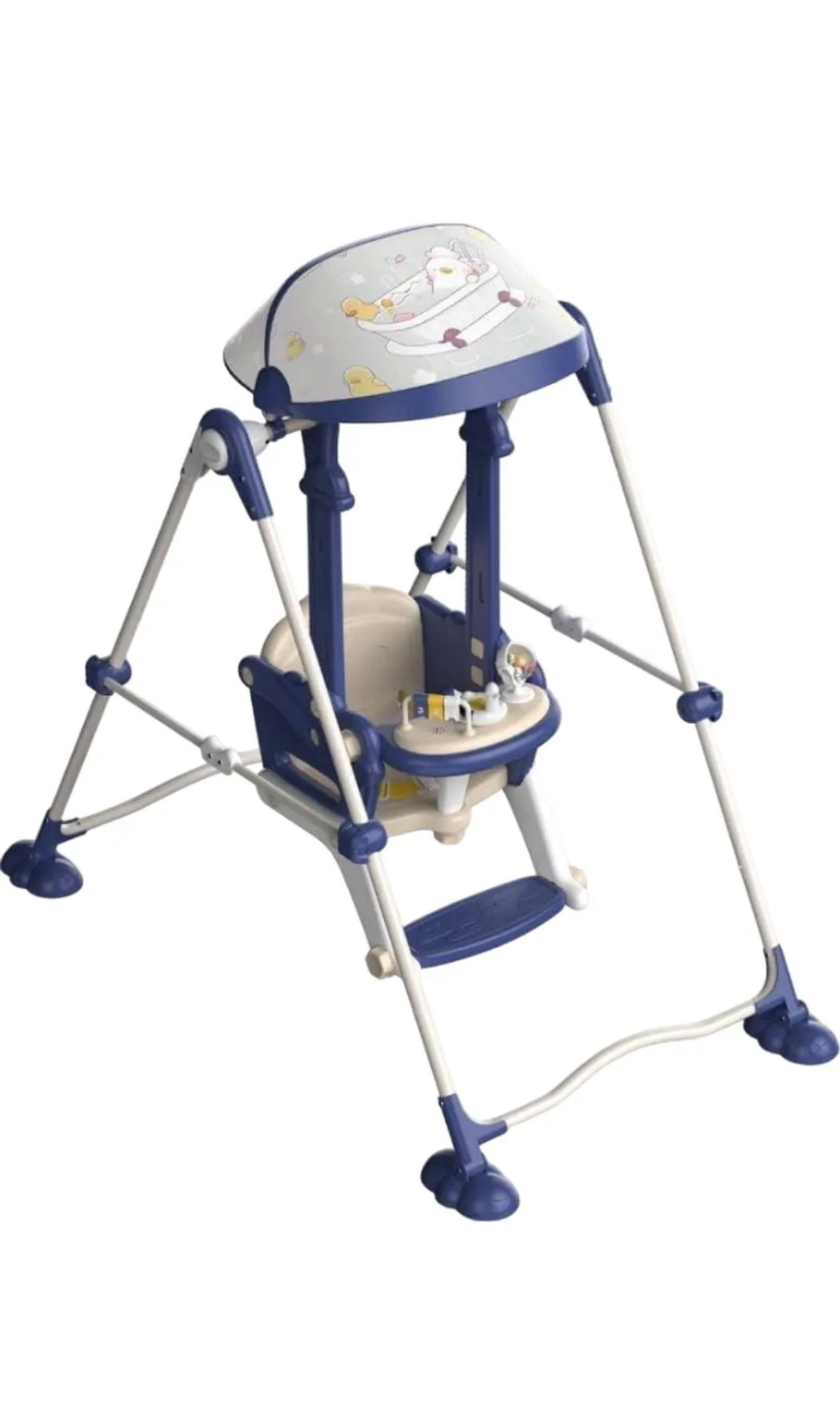 Մանկական կապույտ ճոճանակ հովհանոցով