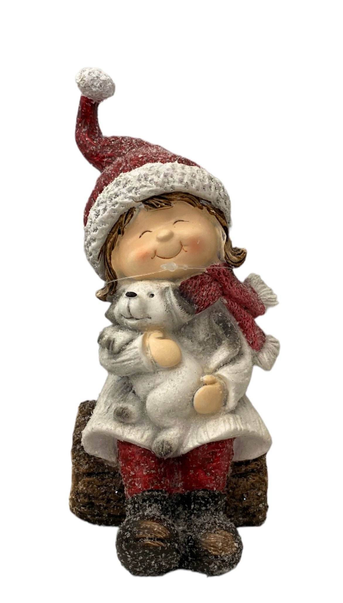 Ամանորյա դեկոր աղջիկ  շունիկ 19սմ 