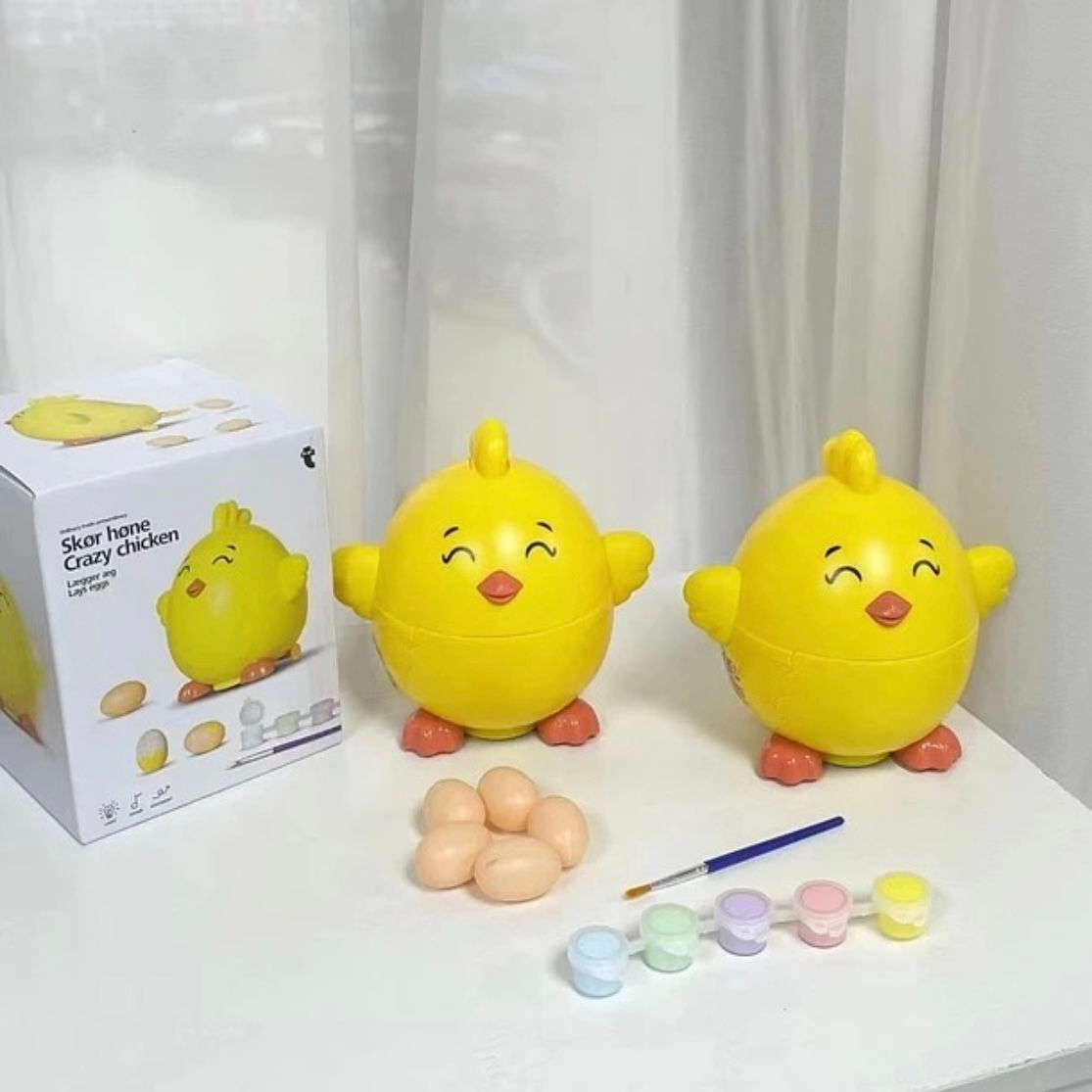 Ձու ածող ճուտիկ ներկվող ձվիկներով