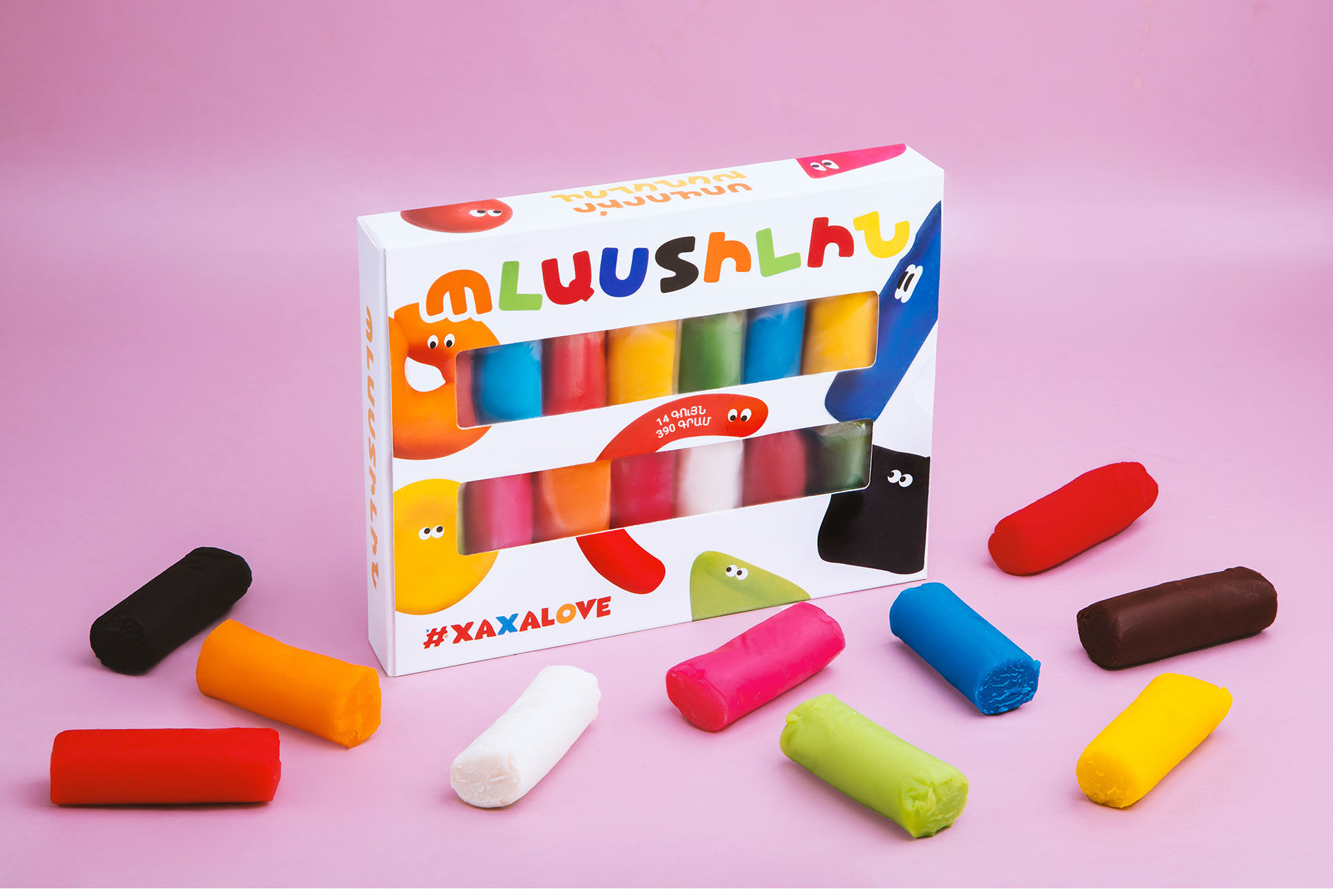 Պլաստիլին Xaxalove                       14 գույն 390 գր.