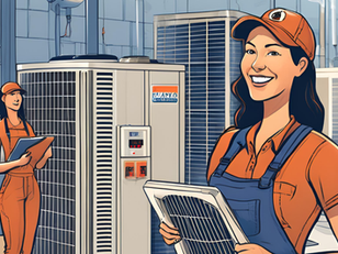 Two women working in HVAC