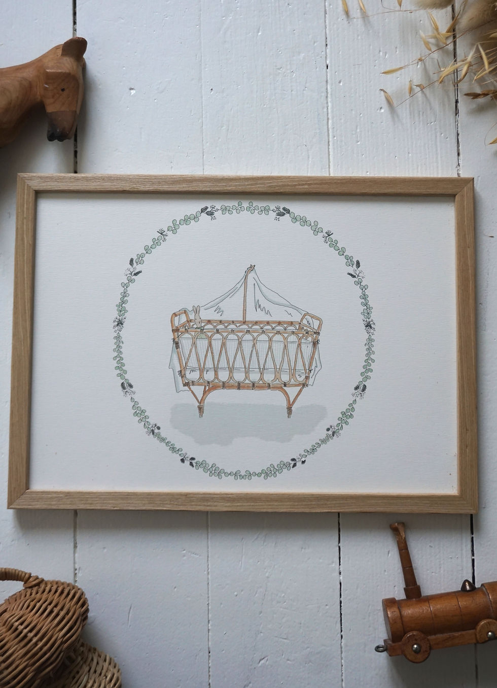 Illustration lit rotin