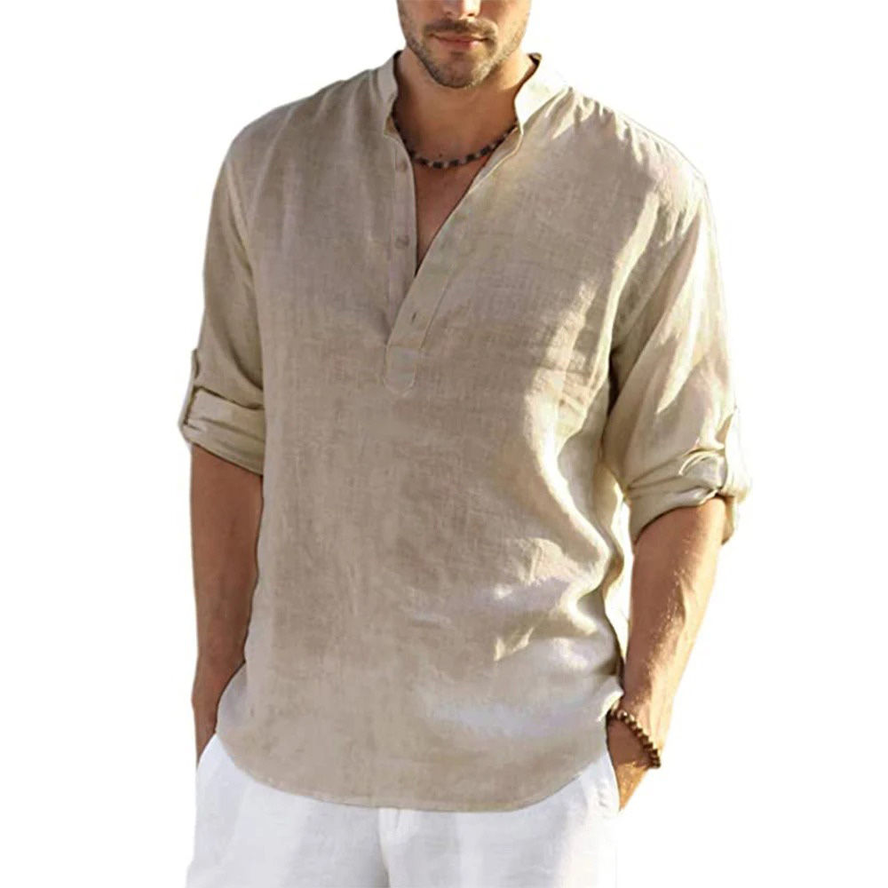 Men's Casual Cotton-Linen Shirt