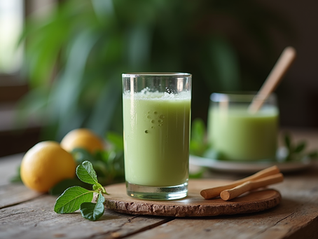 Kaya-Glas mit Pandan-Blättern