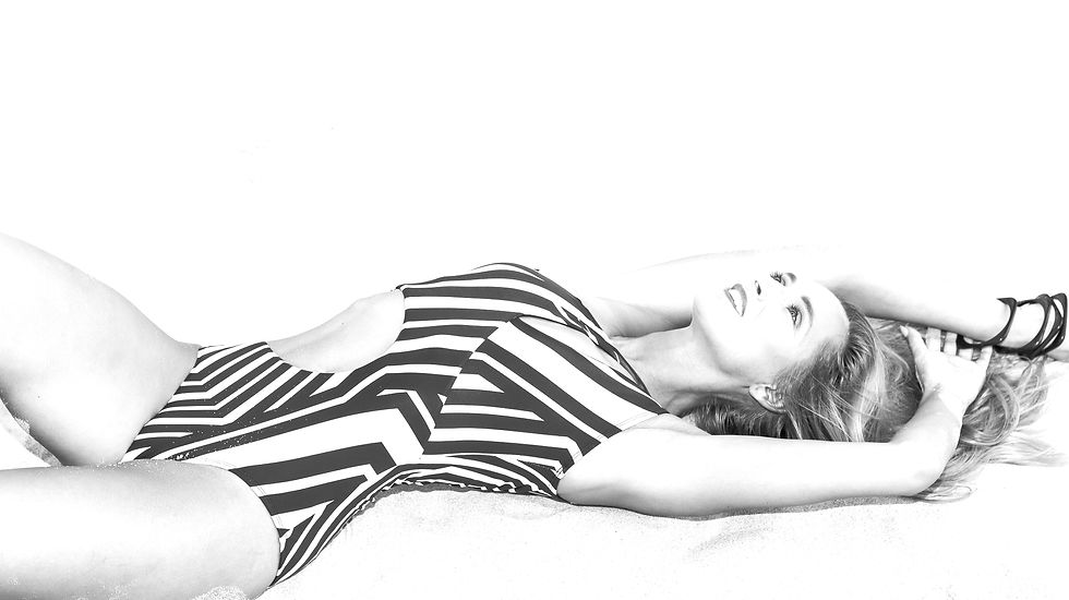 Gestreept badpak Black & White Beachwear collection Natureza Brasileira ByJosh