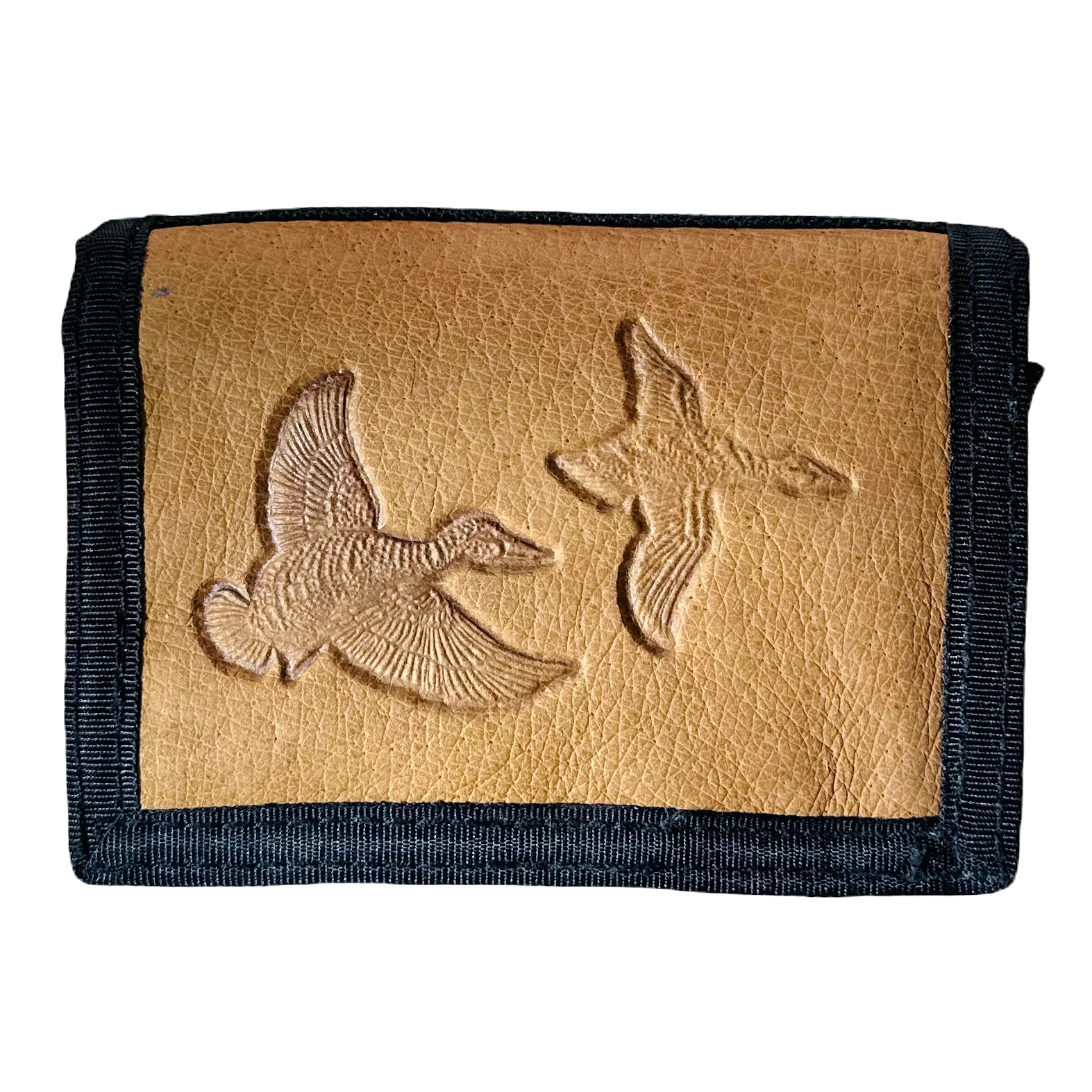 [Wallet] Embossed Leather (Pair Of Ducks) Polyester Trifold