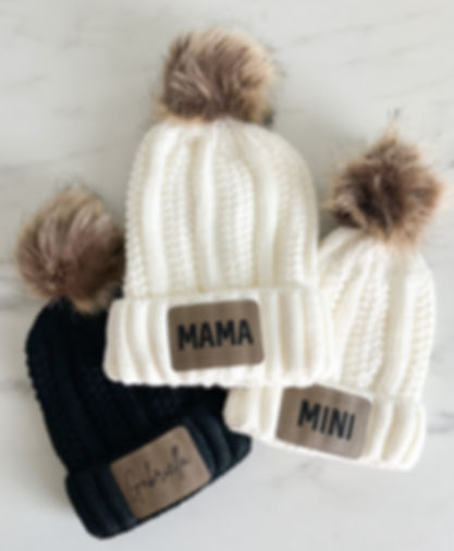 Personalized Winter Beanies with Pom Pom - Adult & Youth