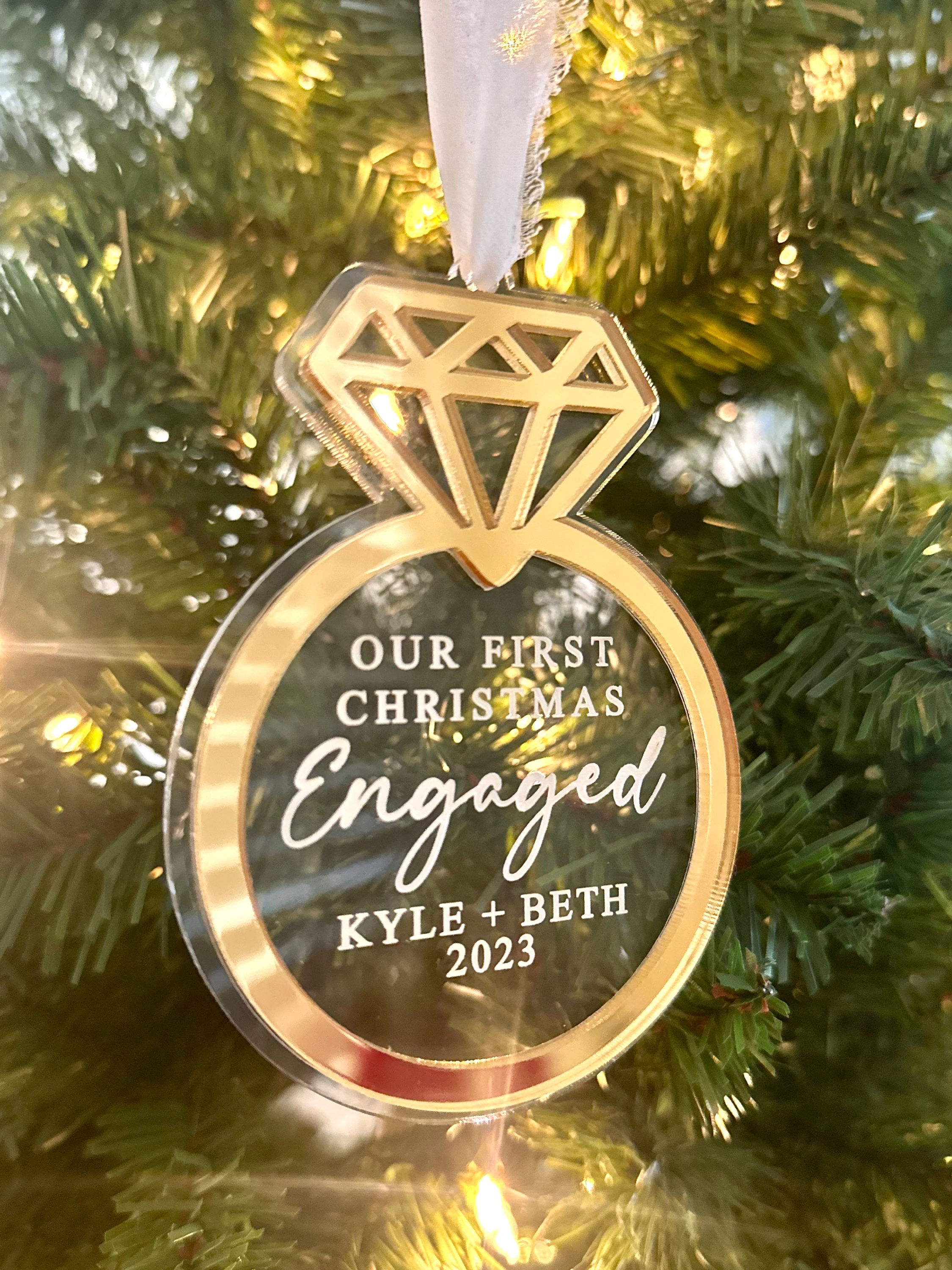 Our First Christmas Engaged Ornament
