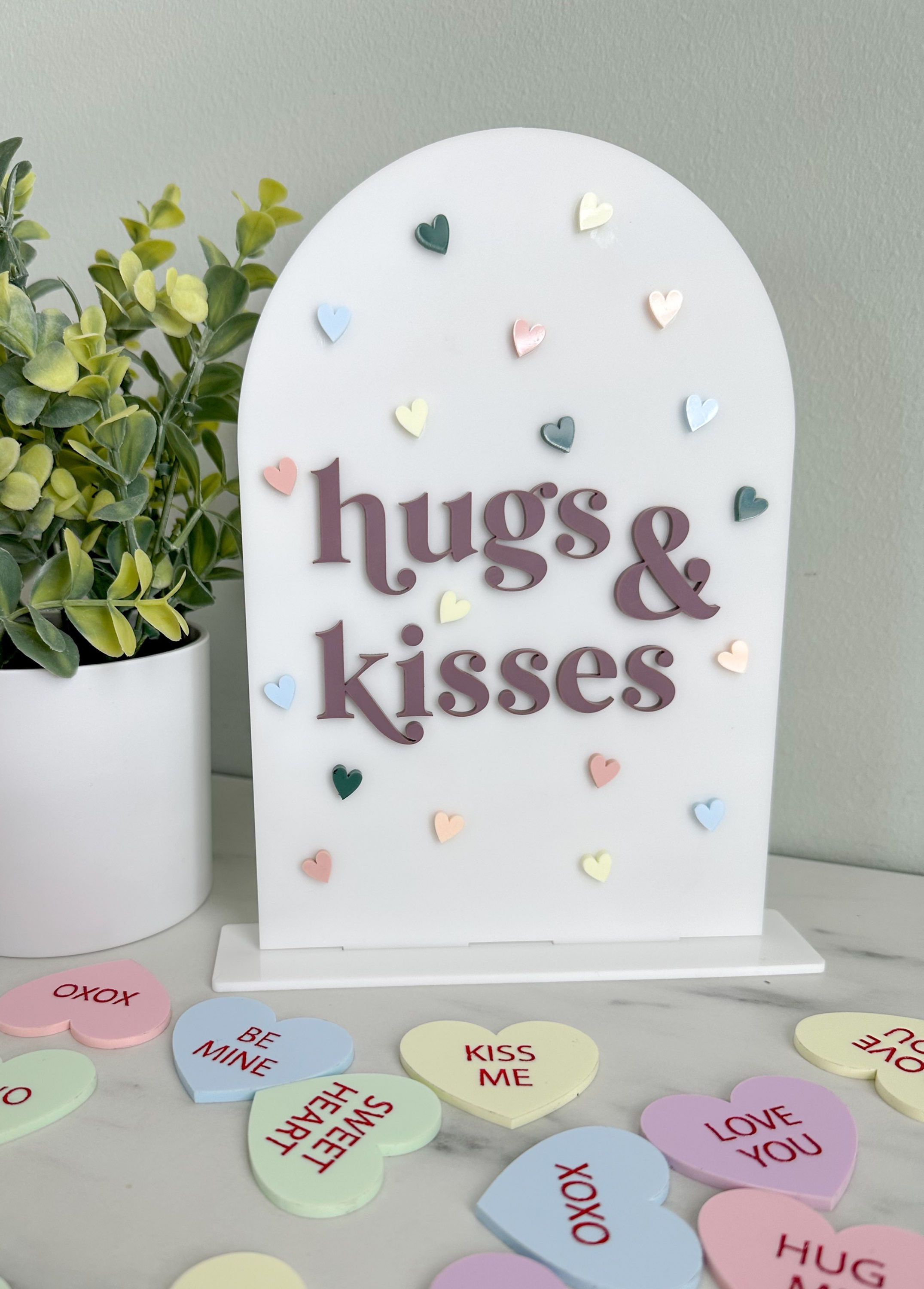Hugs & Kisses Candy Heart Signs - Valentine's Day
