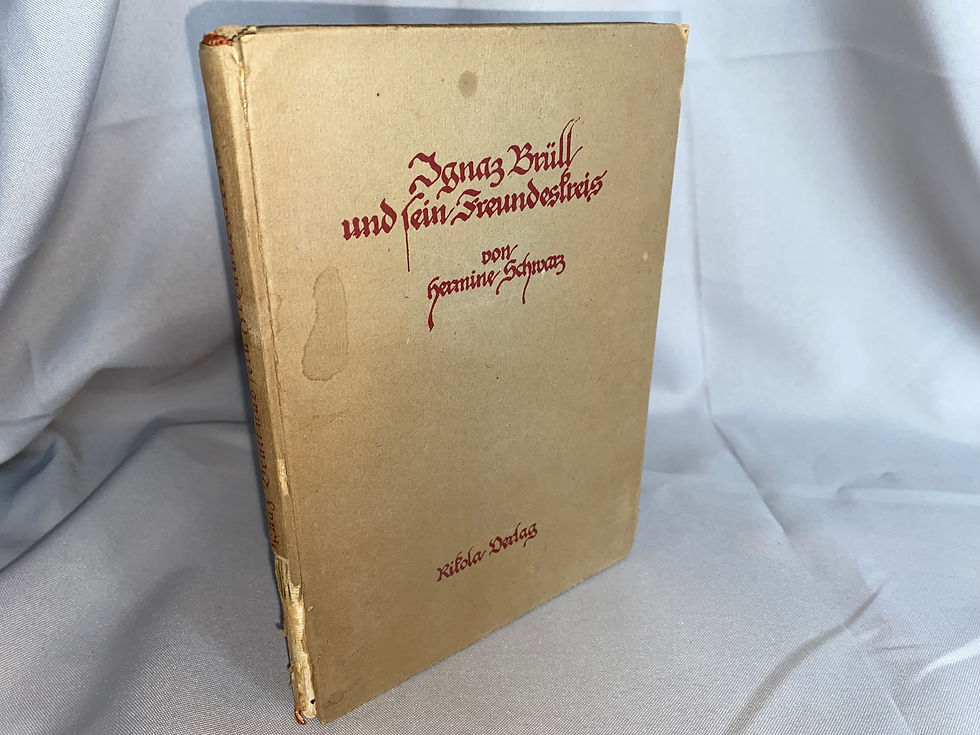 Schwarz: Ignaz Brüll und sein Freundeskreis 1922