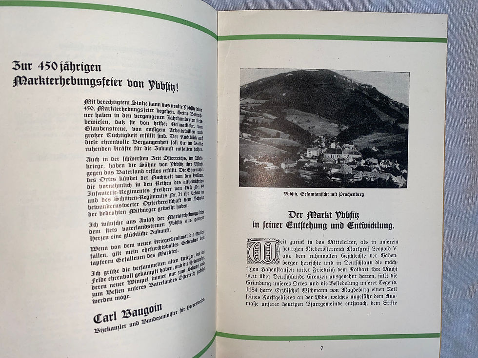 Miniaturbild: 450jährige Markterhebungsfeier Ybbsitz Festschrift 1930