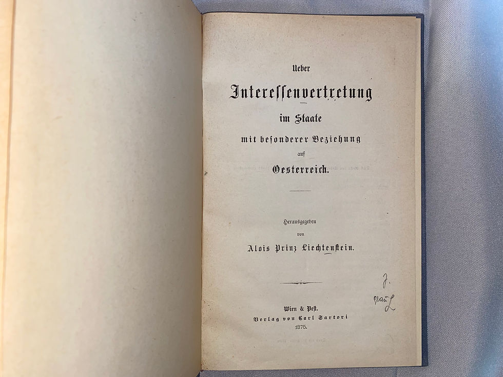 Miniaturbild: Prinz Liechtenstein: Interessenvertretung im Staate Oesterreich 1875