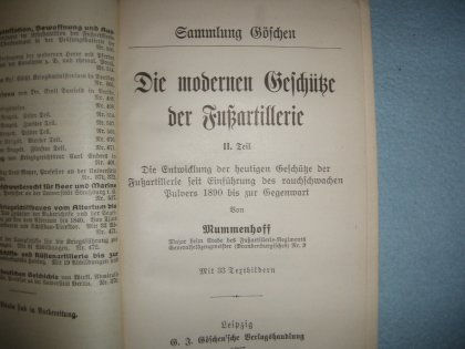 Miniaturbild: Major Mummenhoff: Die modernen Geschütze der Fußartillerie 1907
