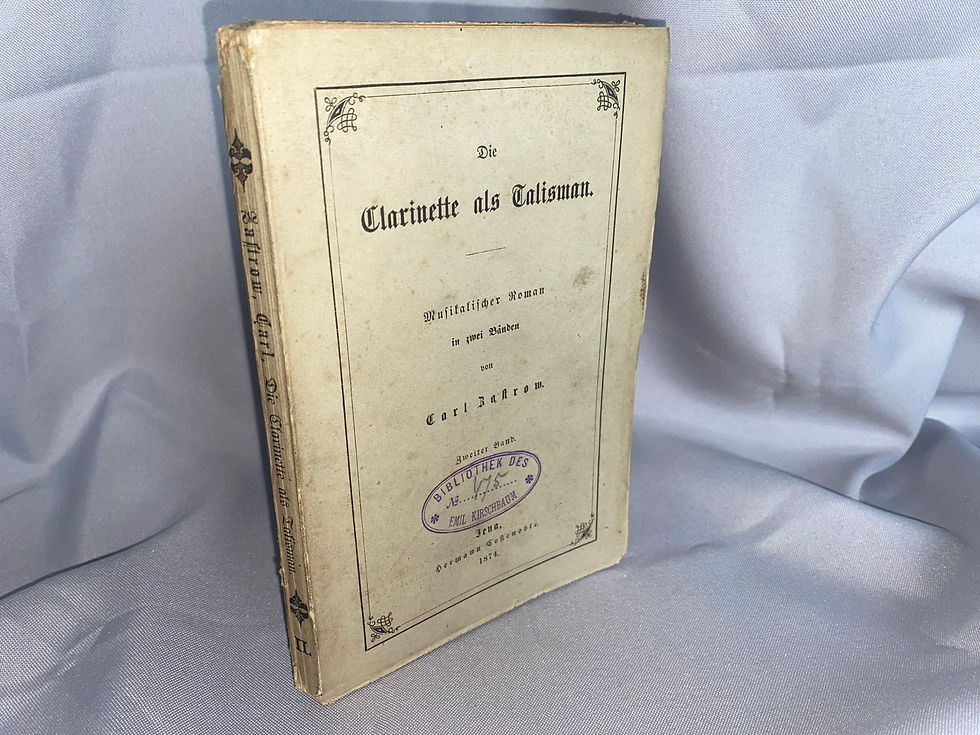 Miniaturbild: Zastrow: Clarinette als Talisman Musikalischer Roman 1874