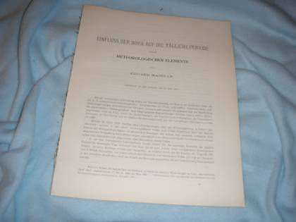 Mazelle: Einfluss der Bora auf tägliche Periode meteorologischen Elemente 1901