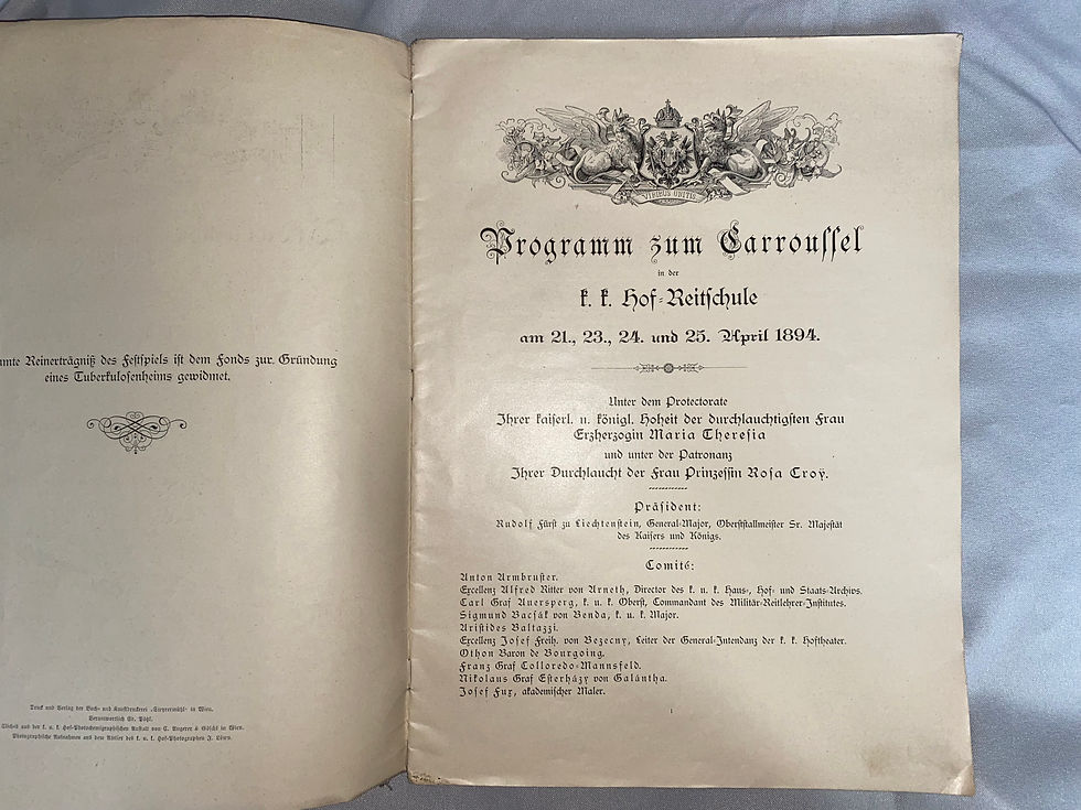 Miniaturbild: Das Carroussel zu Wien 1894 – Programm der k. k. Hof-Reitschule 1894