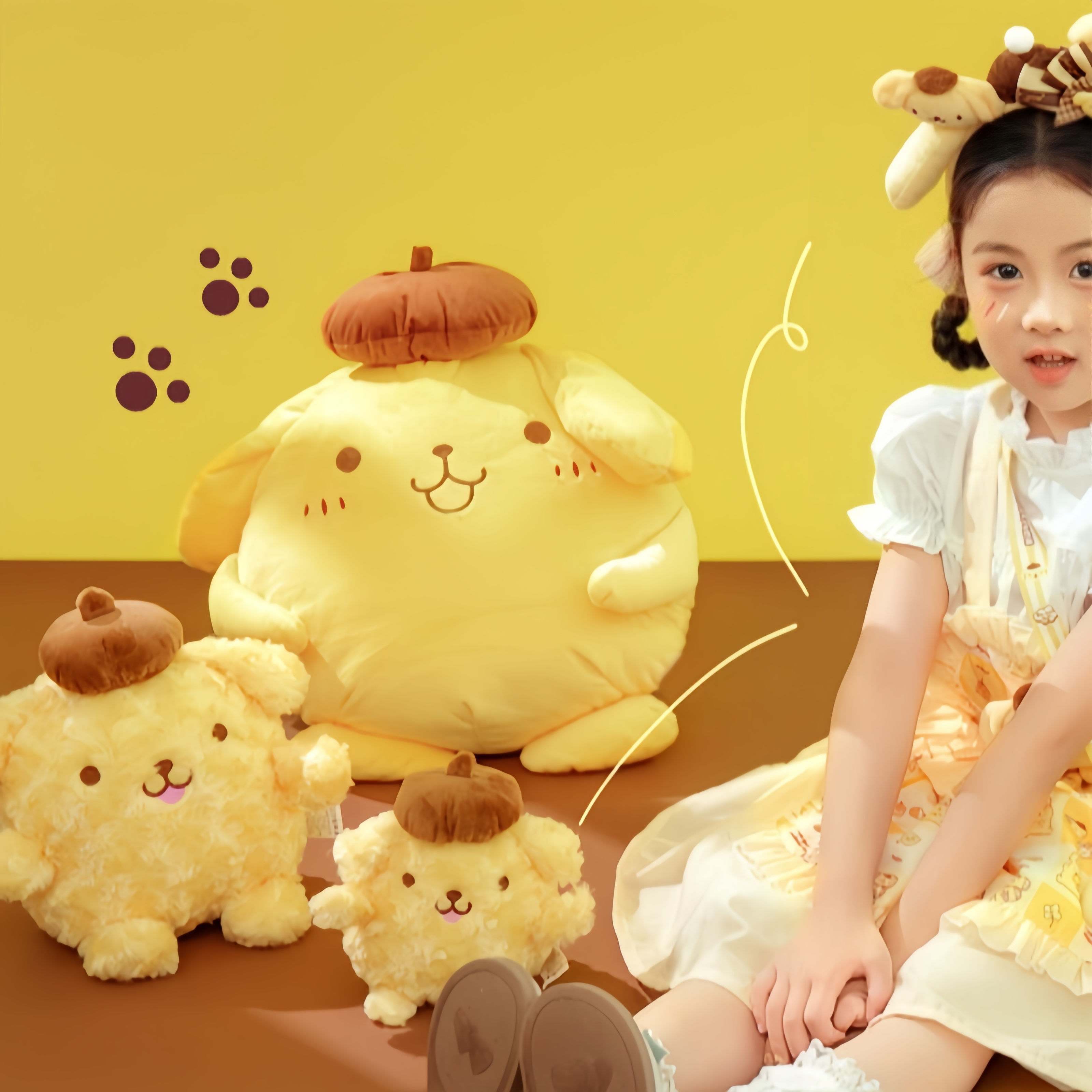 Japanese Anime Peripherals Sanrio Pom Pom Purin Doll Soft Stuffed Anime Plushies