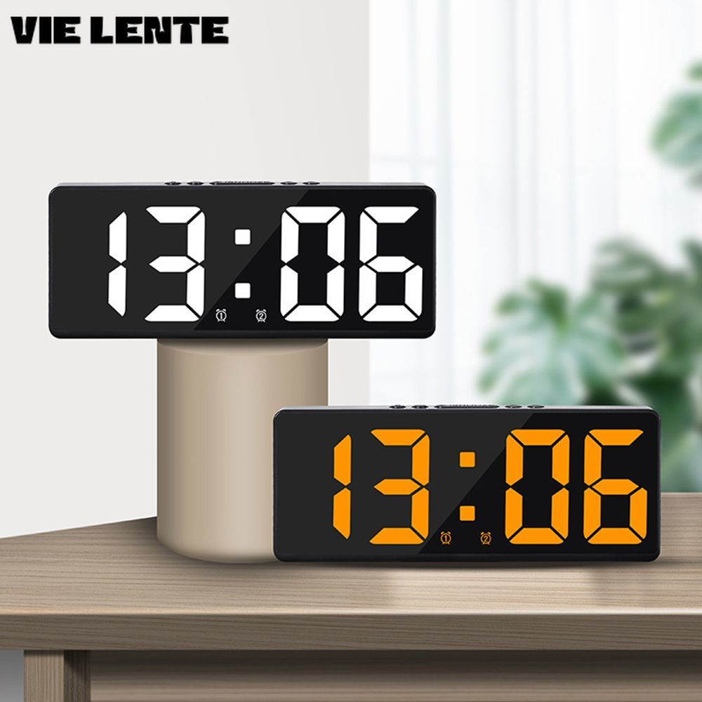 Multifunctional LED Number Clock Color Nightlight Temperature Calendar Alarm Lar