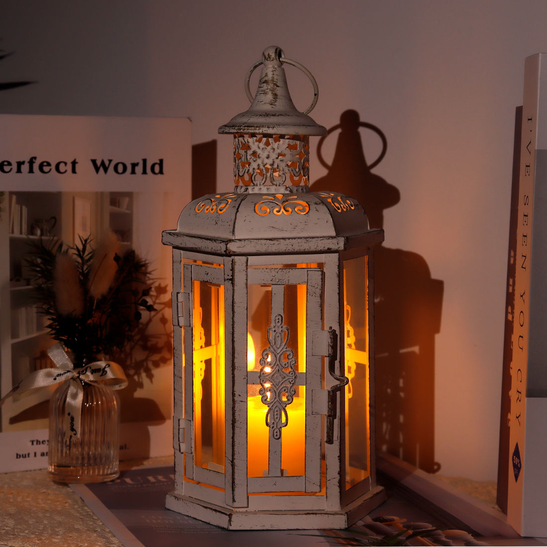 Outdoor Garden Candle Holder Lantern Home Decor Gift Bedroom Handle Hanging For