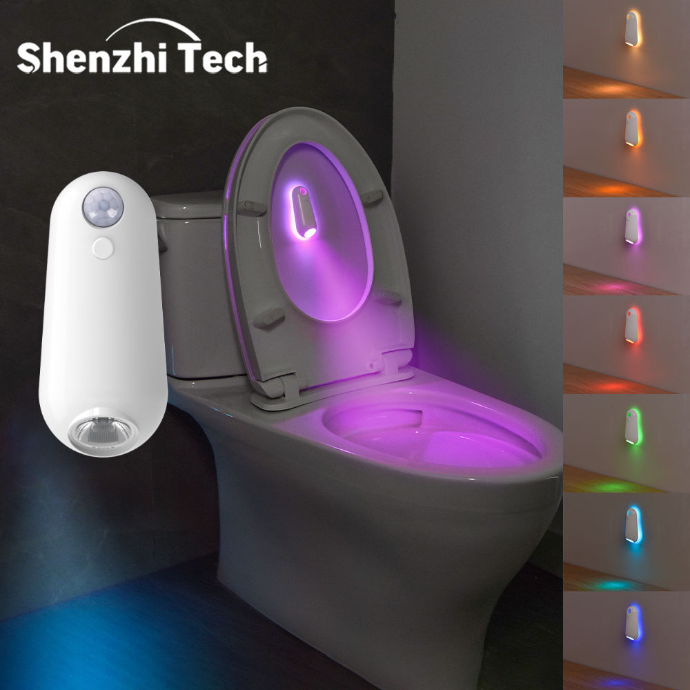 LED Smart Motion Sensor Night Light, Toilet Seat Lights, USB rechargeable 8Color