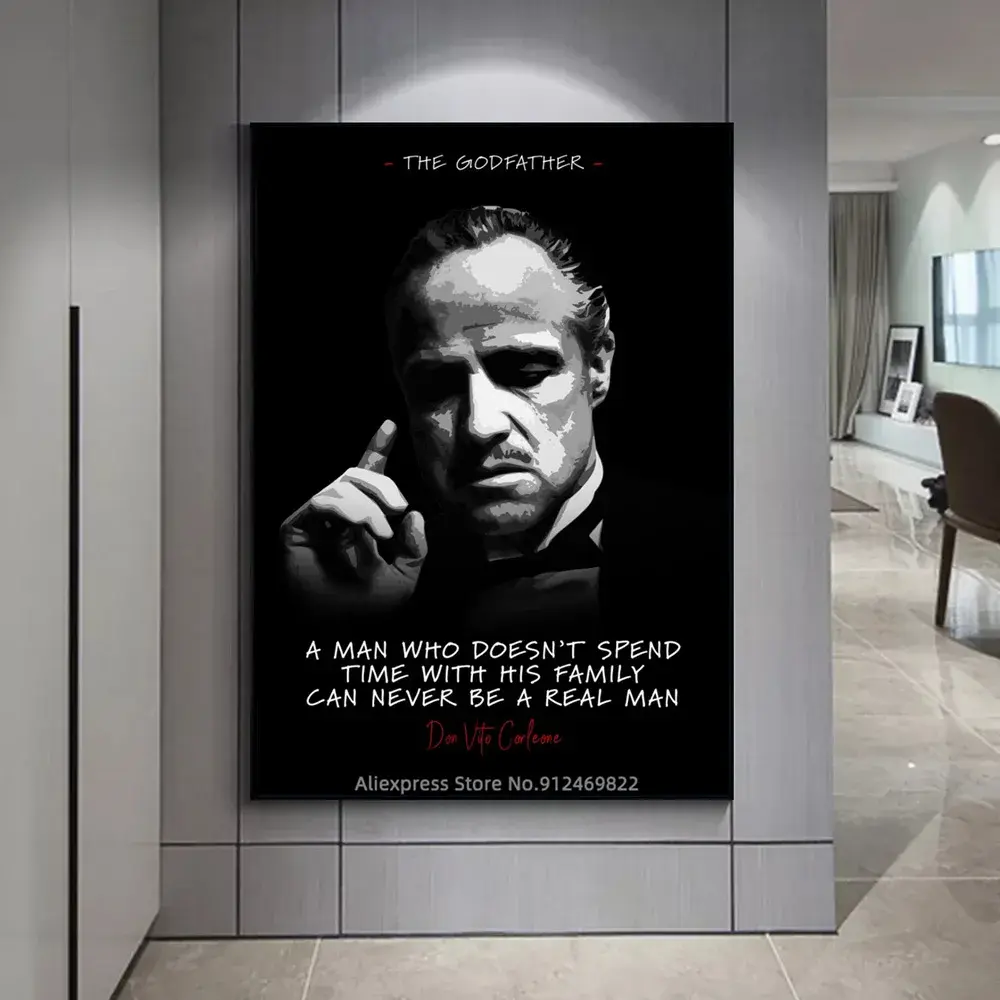 The Godfather Pop Art Quotes Canvas Poster Prints GX Movies Actor Success Wall