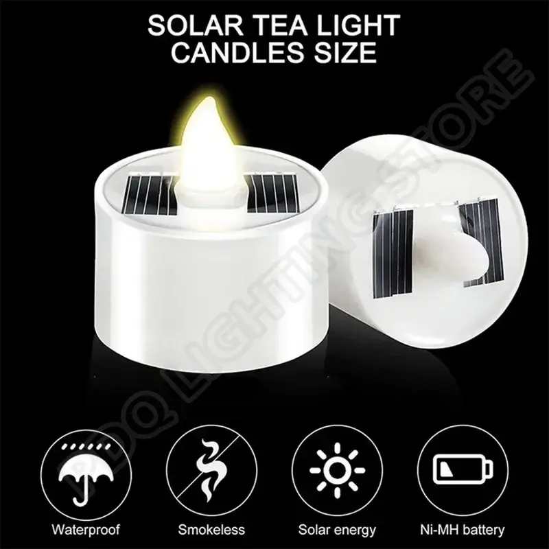 Solar Tea Light Led Candles Flameless Outdoor Waterproof Solar Tea Lights Rechar