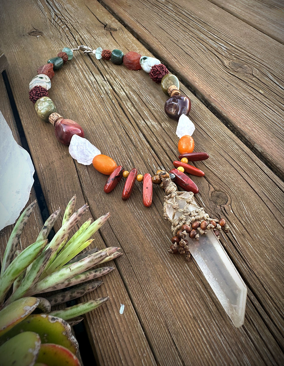 Thumbnail: Crystal and Quartz bead necklace