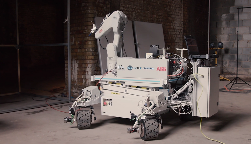 HAL robotics robot at a construction site