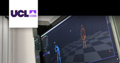 markerless mocap captury skeletons on a monitor