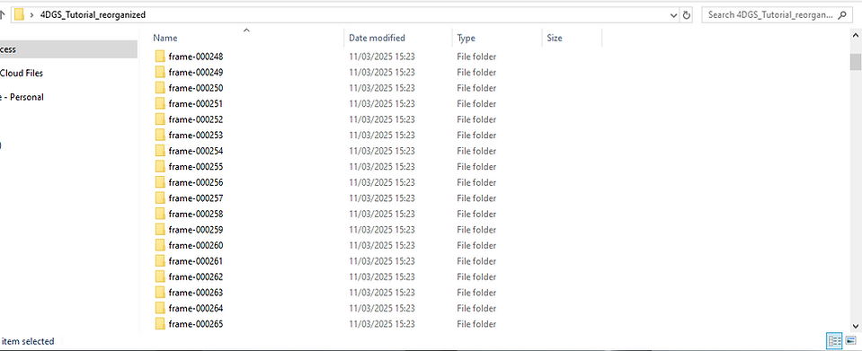 Reorganised file system with file folder names