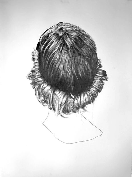 artist drawing woman hair