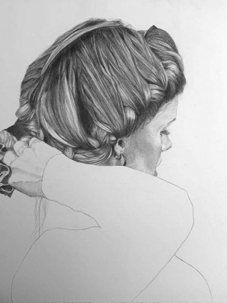 artist drawing woman hair