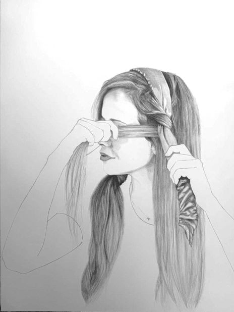 artist drawing woman hair