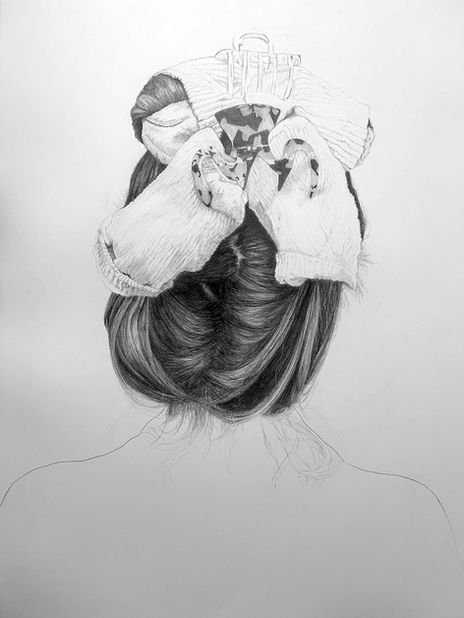 artist drawing woman hair