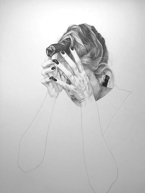 artist drawing woman hair