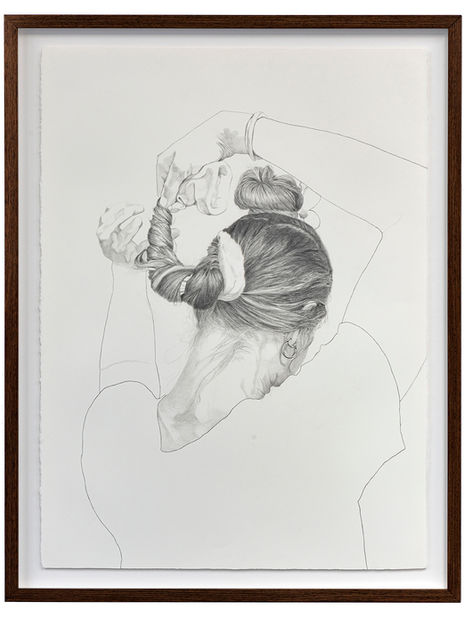artist drawing woman hair