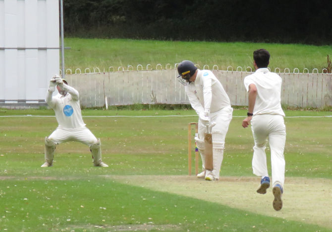 A catch for Scott Aitchison off the bowling of Huzaifa Zubair