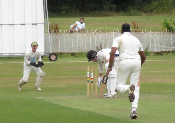 A wicket for Abhischek Jagan in Sefton's win over Maghull