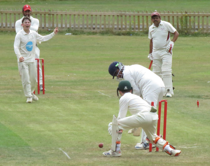 A wicket for Ian Dawes in the Third XI draw with Goodlass