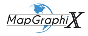 mapgraphix logo in black with blue globe behind it
