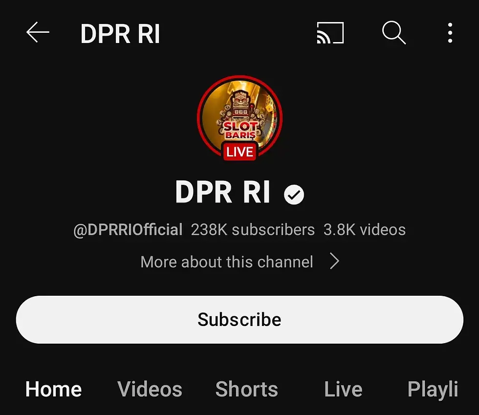 Kasus Channel Youtube DPR RI Terkena Hack