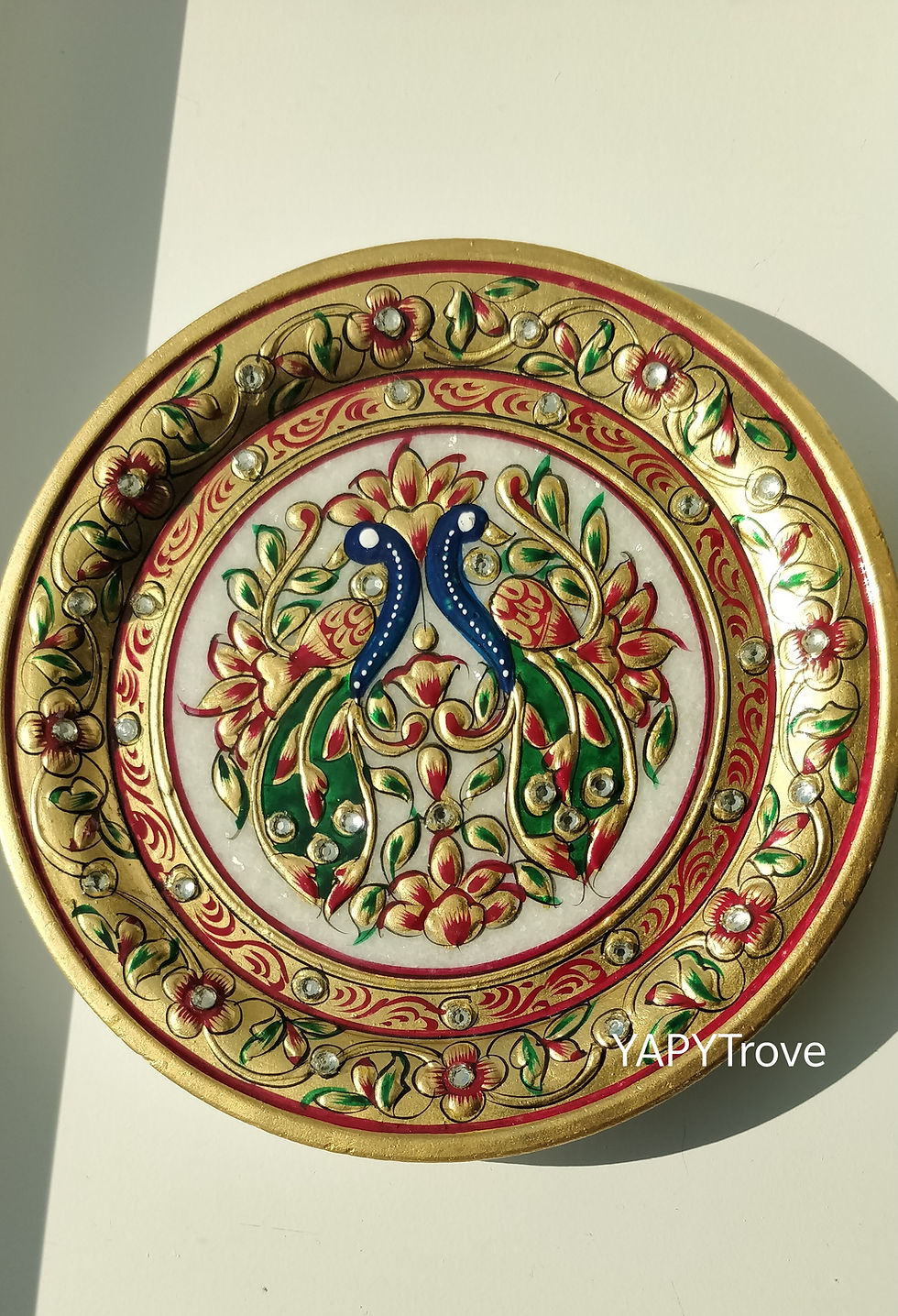 Meenakari marble plate