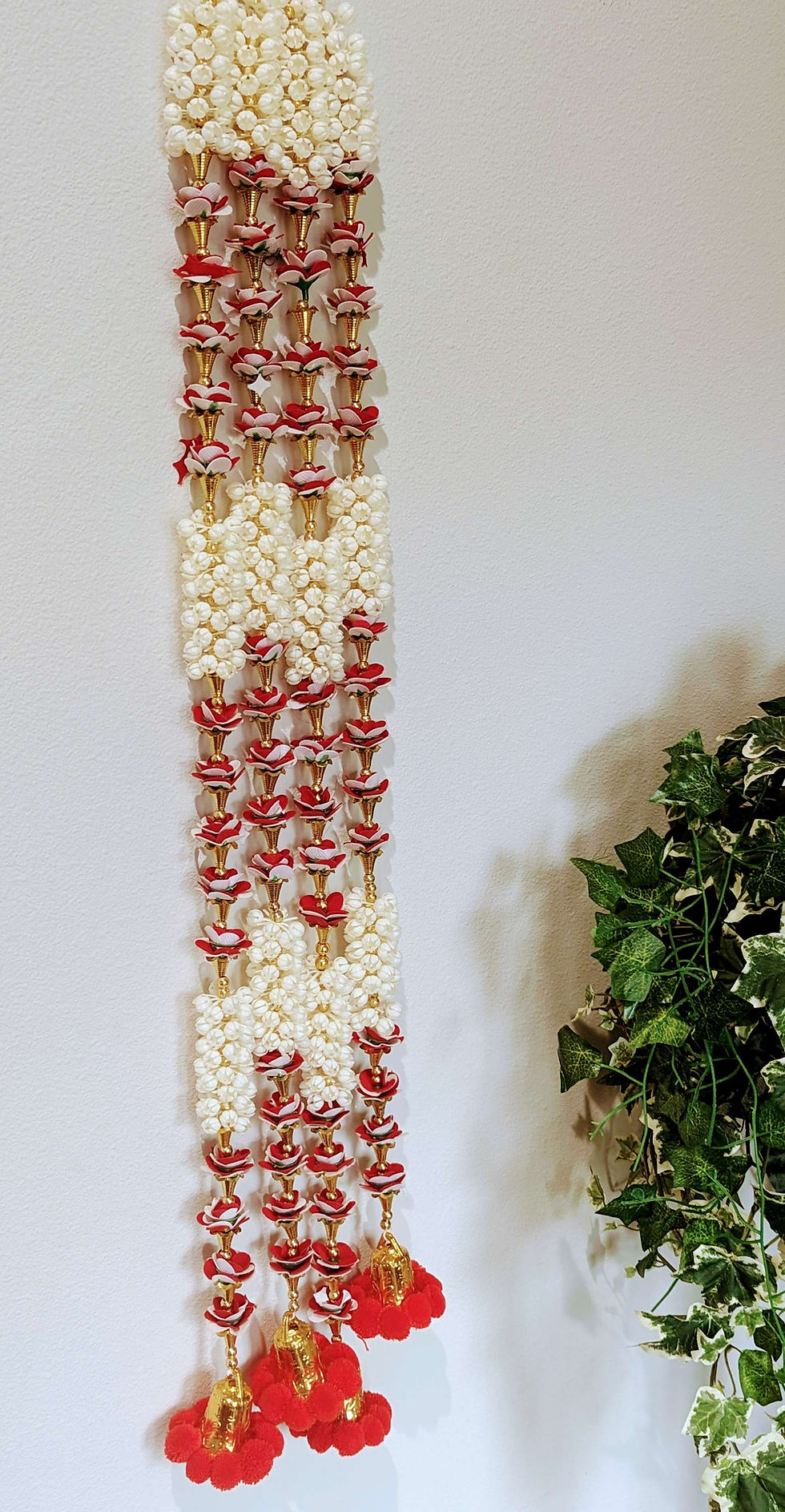 Beautiful gajra flower wall hangings set of 4 strings