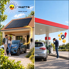 maison Gironde panneaux photovoltaïques et voiture électrique en recharge